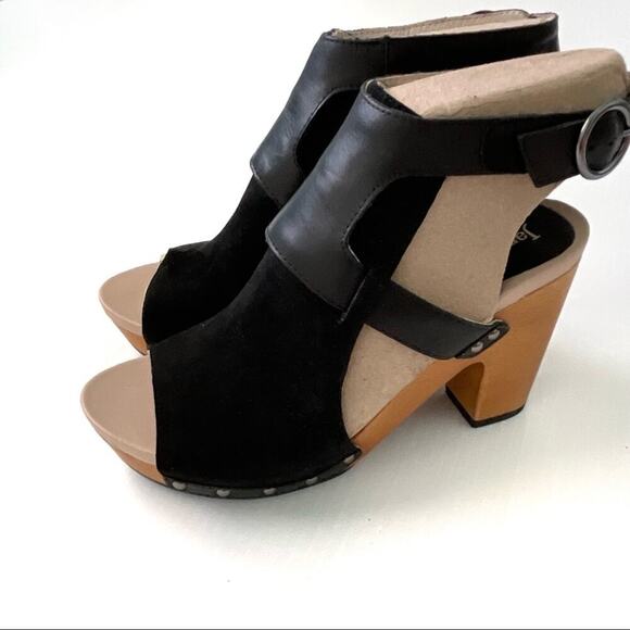 🆕 Jambu Gina ankle strap peep toe platform sandal wood heel NWT sz 7 - Picture 1 of 11